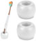 COMNICO Lot de 2 mini porte-brosses à dents en céramique faits à la main pour rasoirs de salle de bain Blanc