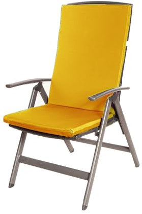 Set med 2 stolsdynor, trädgårdsstolsdyna, utomhusträdgårdskudde, stolsdyna för utomhusbruk, stolskudde med hög rygg (orange)