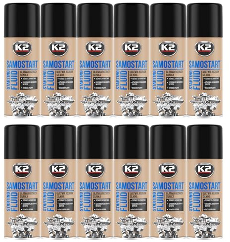 K2 Spray Autoarranque - Arranca Motores - Liquido de Arranque - Motor Starter - Pack de 12 x 400 ml