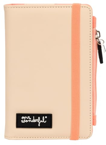 Mr. Wonderful - Passport Holder Orange - Destination: The World - Funda de Pasaporte - Realizada en Poliéster - Portadocumentos de Viaje