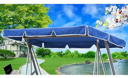 YYJAILZQ Hollywoodschaukel Dachbezug 210x145, Ersatzdach Hollywoodschaukel Dach, Sonnendach für Hollywoodschaukel Wasserdicht (Blau)