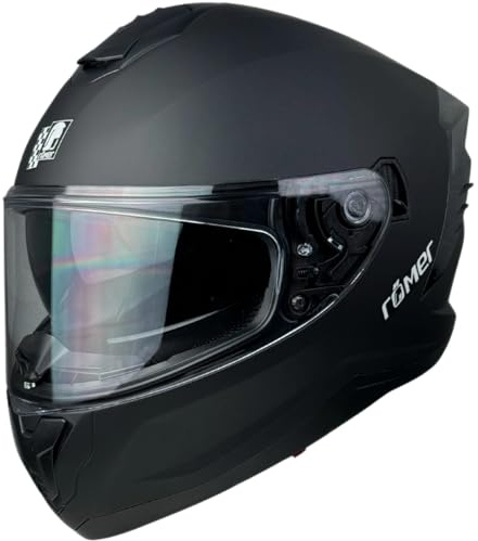 Römer Integralhelm RR20170 - Motorradhelm mit Sonnenvisier, schwarzmatt, Gr. L