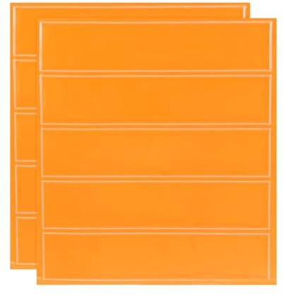 QUARKZMAN 2 Blätter Reflektoren Aufkleber Orange Gelb, 11,5 x 2,5cm Sicherheits Reflektierende Aufkleber Wasserdicht Warnaufkleber für Kleidung Tasche Rucksack Motorrad Helm Fahrrad