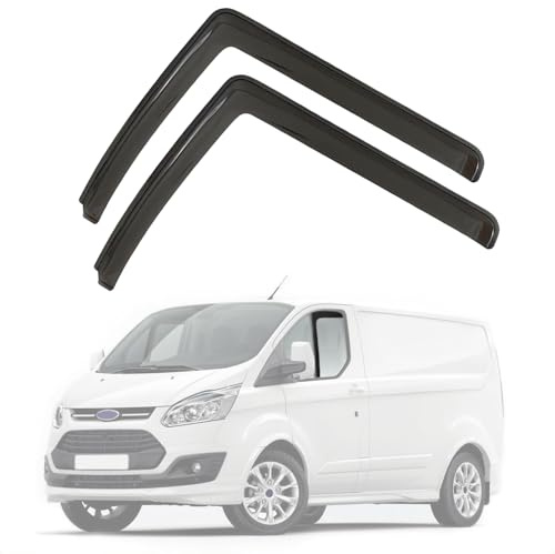 Modifycar - Set mit 2 Windabweisern für Autofenster, kompatibel mit Ford Transit Custom | ab 2013+ | 2 Stück | Farbe dunkel rauchfarben