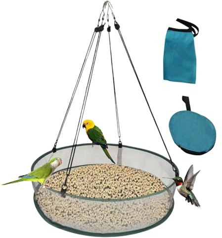 Vassoio raccogli semina per uccelli, accessorio per mangiatoia per uccelli all'aperto, seme che, supporto a cerchio, 50,8 x 10,5 cm, portatile di alta qualità, compatto, ideale per