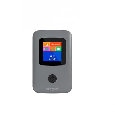 STRONG Routeur WiFi 4G avec SIM, Écran Couleur, Routeur Pocket WiFi Débloqué CAT4 LTE, 150 Mbps en Download, Hotspot WiFi Portable, Connecte Jusqu’à 10 Appareils, Gris