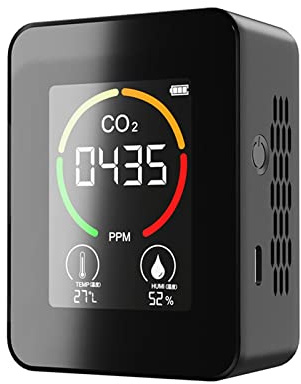 Détecteur de Gaz, Multifonctionnel LCD Affichage numérique Portable dioxyde de Carbone mètre température et humidité testeur analyseur de Surveillance de la qualité de l'air(Zwart)