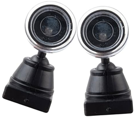 UTHCLO Signal Lamp Model 2pcs 1/87 Scale Miniature Railroad Light Model Black Plastic and Metal, Safe for Playing, Suitable for Train Layout Scene and Sand Table Decoration