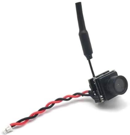 Lonrtesw Caméra Micro AIO 800TVL avec Émetteur FPV 5.8GHz 25mW et Antenne Dipôle en Laiton Combo pour Drone Quadricoptère FPV 701U-A