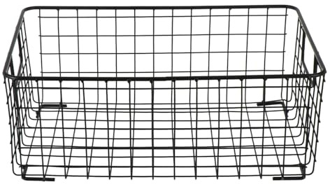 VANZACK Cesto Portaoggetti in Ferro Nero per Snack e Frutta, Organizer da Cucina dal Design Semplice, per Conservare Verdura e Frutta