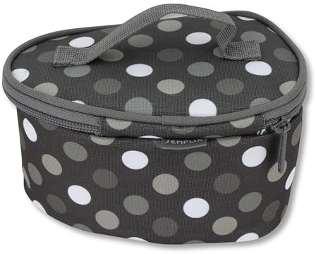 SEMPLIX Soft Reisebügeleisentasche Polka Dots Schutzhülle für Mini-Reisebügeleisen, stoßdämpfend, hitzebeständiges Innenfutter, mit Tragegriff (anthrazit)