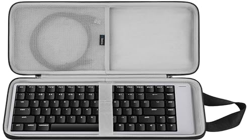 Étui de Transport pour Clavier Geekria Slim, Compatible avec LOFREE Flow2 84 Touches / Flow2 68 Touches, Sac de Voyage Coque Rigide EVA (Gris foncé)