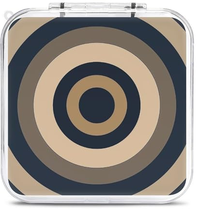 FodPand Taupe Circle Graphic Switch Game Case Holder with 12 Cartridge Slots & 2 Micro Sd Card Storage Slim Portable Cartridge Case Cover Hard Shell Storage Organizer Traveler Gift Accessory