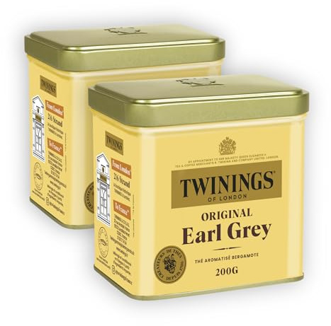 Twinings Thé Noir Original Earl Grey Bergamote en Vrac 400 g (2x200 g)