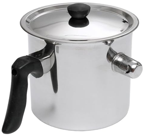Petite casserole en acier inoxydable – Casserole à double paroi avec bec verseur latéral, chauffe-beurre et pot à miel pour la cuisine, compatible induction
