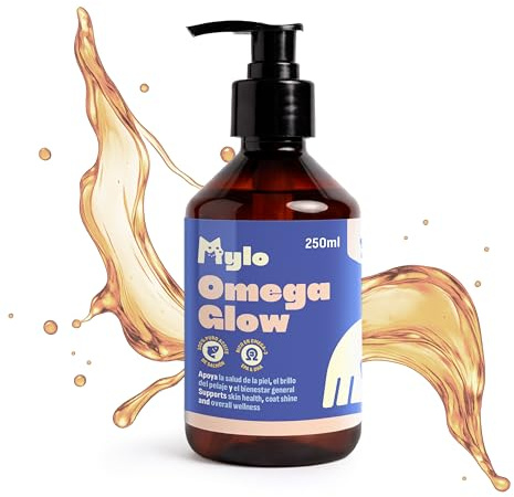 Olio di Salmone per Cani Mylo Omega 3 100% Puro con EPA e DHA Supporto Articolazioni, Pelle, Pelliccia e Immunità, 250 ml