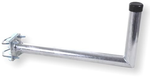 Erwin Weiß GmbH Mastausleger Stahl Abstand 550 mm I Wandhalterung | für Satellitenschüssel I mit feuerverzinktem Stahlrohr Durchmesser 48 mm I Winkel Wandhalterung für Sat Antenne