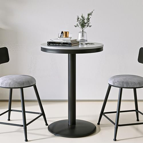 Runder Bartisch, 75 cm/95 cm/105 cm Höhe, Cocktailtisch mit Metallsockel und Marmorplatte, kleiner Küchen-Esstisch, Kaffee-Besprechungstisch, Beistelltische für das Wohnzimmer(Size:Height 105cm)