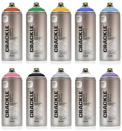Montana Crackle Effekt Sprayfarbe 400ml Sprühdose, Riss-Effekt Oberfläche - Traffic Black