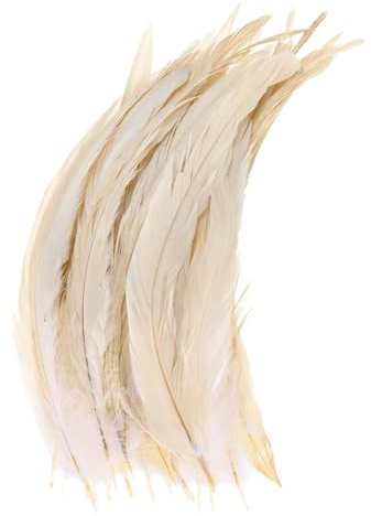 M METERXITY 20-pack naturliga tuppsvansfjädrar, 25–30 cm långa tuppsvansfjädrar för hantverk/bröllop/drömfångare/gör-det-själv-hantverksdekorationer [Vit]