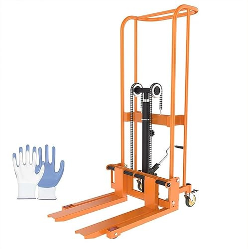 Elevador Hidráulico De Materiales, Transpaleta Manual con Capacidad para 400 Kg, Plataforma Plana De Acero Extraíble.(Flatbed and Forklift,400kg)