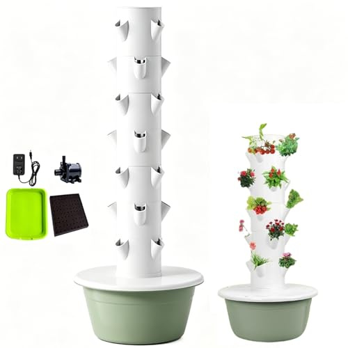 Torre Idroponica, Torre Verticale Del Sistema Di Coltivazione Idroponica, Giardino Interno Aeroponico Da 20/25/36 Siti E Pompa Autoirrigante – Kit Di Coltivazione Intelligente Per Acquap black 7-tier