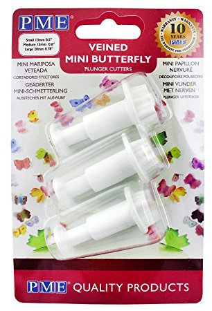 PME Mini Schmetterling Plunger Set, weiß, 3-teilig, 4.5 x 2.7 x 2.7 cm