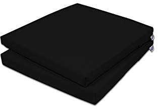 Rollmayer 2er Set Stuhlkissen Stuhlauflage Sitzkissen Sitzpolster Auflage für Stühle in Haus und Garten Kollektion Vivid (Schwarz 34, 40x40x4cm)