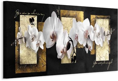murando - Wandbilder XXL Blumen 150x50 cm 1 tlg - Wand Deko Vlies Leinwand Bilder Groß Wanddeko Wohnzimmer Schlafzimmer Kunstdrucke Panoramabild - Orchidee Natur Abstrakt 020110-77