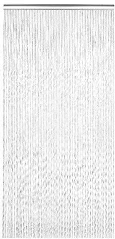 Cikonielf Kettenvorhang Aluminium Metall Türvorhang Insektenschutz Doppelhaken 214,5x90cm Silber