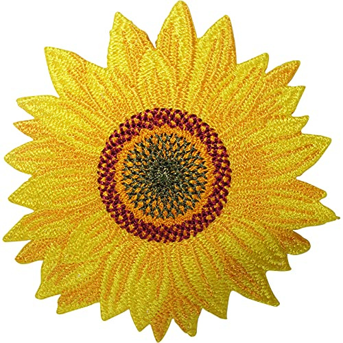 Sunflower Patch Iron Sew On Clothes T Shirt Dress Jeans Flower Embroidered Badge