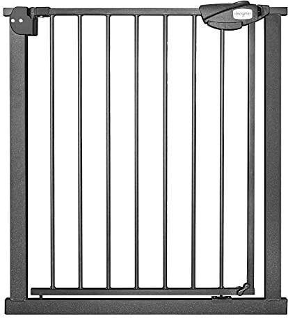 Aufun Treppenschutzgitter ohne Bohren 75-85 cm breit Treppengitter Baby Türgitter für Kinder Auto-Close Türschutzgitter, 180° Zweiwegeöffnung, Schwarz