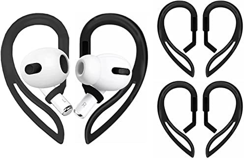 BLLQ 2 Paar Ohrbügel kompatibel mit AirPods 3. Generation [mehrdimensional verstellbar], AirPod-Ohrbügel zum Laufen, Joggen, Radfahren, Fitnessstudio, 1 Gen., schwarz