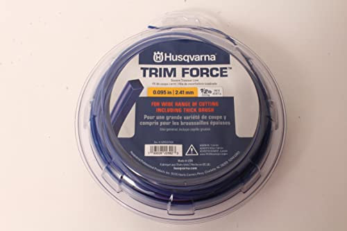 Husqvarna Original 529337501 Trim Force Vierkant-Trimmerfaden, 42,7 m Spule, 0,95 Zoll