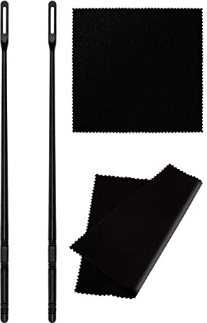 SAVITA 4pcs Flute Cleaning Kit, 2pcs Flute Cleaning Rod and 2pcs Cloth Swabs Supplies for and Polishing (Black)