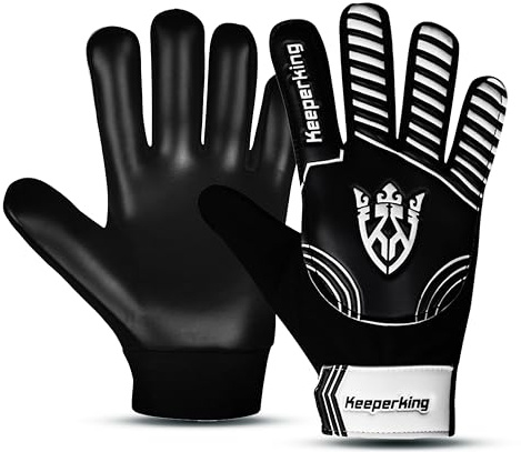 Keeperking Torwarthandschuhe Kinder, Jungen und Mädchen, Junior Fußballhandschuhe Fußball Spielerhandschuhe für Jungen tormannhandschuhe Große 4-7 (Claw 2.0 Schwarz, 5)