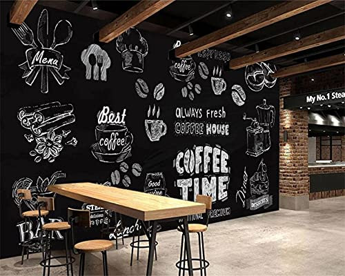 YABAOST Papier Peint Photo 3D Optique 400X280Cm Trompe L Oeil | Déco Mural Tableaux Muraux Photo Café Burger Modèle Mural Décor Motif Poster Géant Stickers Muraux Optique Fond Effet