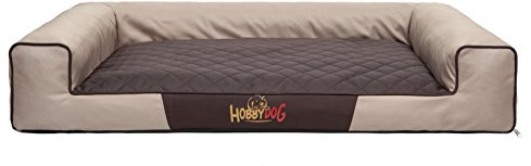 Bjird Hundebett - Hundekorb für kleine mittelgroße & große Hunde - Hundekissen - Hundesofa - Bezug abnehmbar und waschbar - Victoria - Größe: M - Beige mit Braun