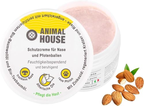 Animal House Nasen- und Pfotenbalsam für Hunde und Katzen, schützt und spendet Feuchtigkeit, beruhigend und regenerierend, pflegt trockene Nasen und raue Pfoten, reich an ätherischen Ölen