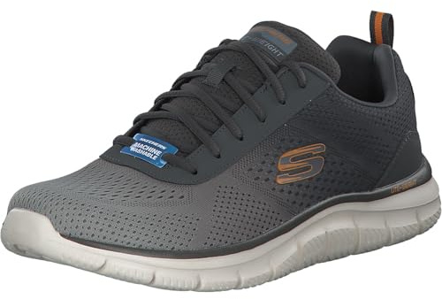 Skechers Herr Track Ripkent träningsskor, Syntetisk olivnät, 48.5 EU