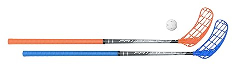 FAT PIPE | Floorball Unihockey Schläger Set Rock 33 Unihand mit gerader Schaufel | 2 Schläger und 1 Ball | Markenqualität aus Finnland (Schaftlänge 96 cm)