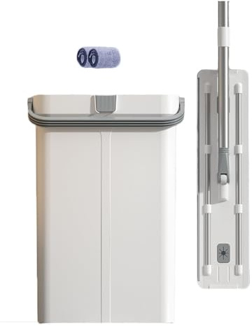 BZJPRFC Mopp- Und Eimer-Set Mit Wringer-Set, Kunststoff-Moppeimer for Nass- Und Trockengebrauch, Bequemer, Langlebiger Ausgießgriff, Geeignet for Den Innen- Und Außenbereich, Weiß (Size : Style 1)