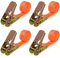 Ratchet Straps, 4 Pack Tensioning Belts Load 400KG, 2M x 25mm Ratchet Lashing Straps, Adjustable Cam Buckle Tie Down Straps for Car Roof Rack Motorcycle Van Truck Luggage Load Securing