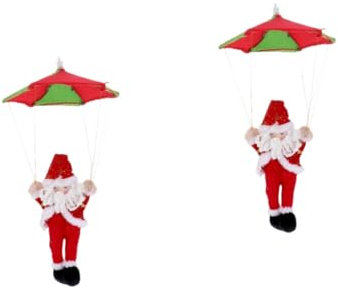 Toyvian 2St weihnachtsmann Figur Fallschirmspringen weihnachtsmann Ornament Spielzeug Weihnachtsdekorationen Weihnachtsfallschirm Santa Fallschirm Weihnachten schmücken Seilklettern Kind