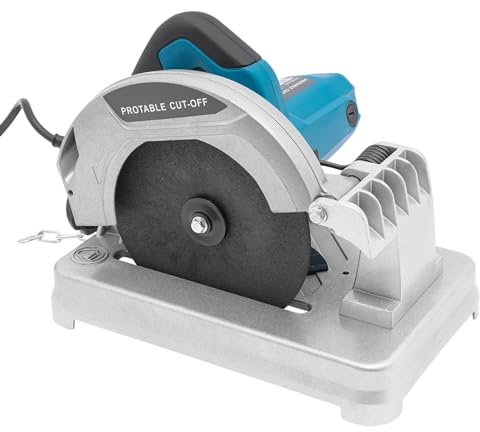 geringssåg 1 200 W, metallsåg elektrisk 5 200 varv/min skärvinkel 0–45° skärtjocklek 0–50 mm, metallskärsåg för trä, stålväggar, golv, metallytor (blå)