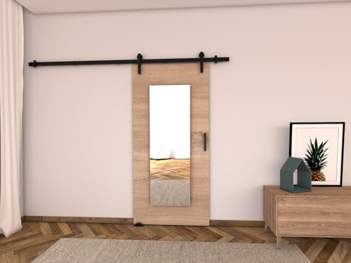 MINIO go for it - Schiebetür Komplettset Lift I, 96 cm Breit, Schiebetüren, Wandmontage, Schiebetürsystem, Zimmertüren - Sonoma Eiche