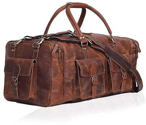 Große Reisetasche für Herren, Leder, Reisetasche, Übernachtung, Sport, Wochenende