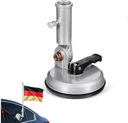 Toddmomy Saugnapf Fahnenmasthalter Auto Fahnenmast Basis Aluminium Halterung 180° Drehbar Für Fahrzeuge Motorrad Utv ATV Und Haus Außenbereich