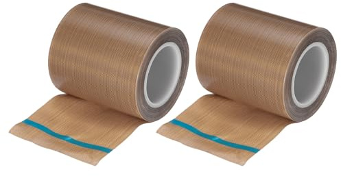 QUARKZMAN 2 Stück PTFE Band 70mm x 0.18mm x 9m (B*D*L), Selbstklebend PTFE Gewindedichtband PTFE Isolierband für Vakuummaschine Lebensmitteldichtung, Hitzebeständiges Klebeband Braun