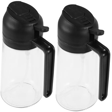 PRETYZOOM 2piezas Pulverizador De Aceite Para Cocinar Botella Dispensadora De Aceite Atomizador y Vertedor Para Uso Barbacoas y Cocinas Color Negro